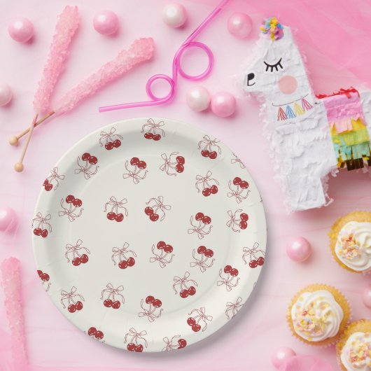 Coquette Cherry Bow Birthday Paper Teller (Party)