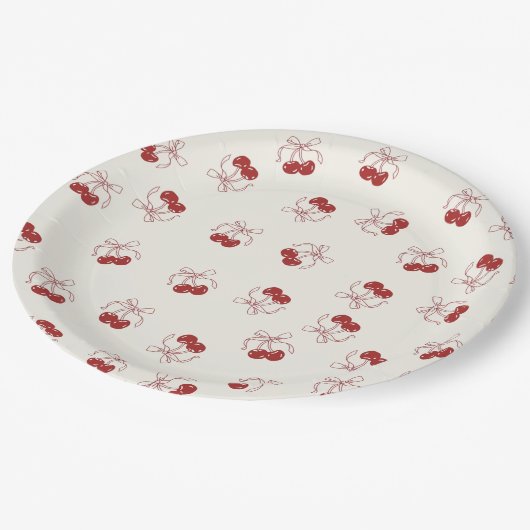 Coquette Cherry Bow Birthday Paper Teller (Schrägansicht)