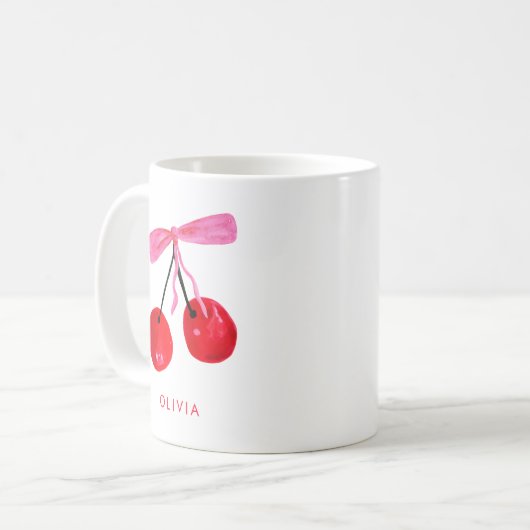 Coquette Cherry & Bow Kaffeetasse (Vorderseite Links)
