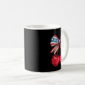 Coquette Cherry Bow Patriotic Usa Flag 4. Juli Kaffeetasse (VorderseiteRechts)