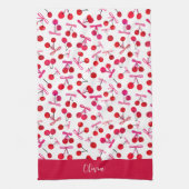 Coquette Cherry & bow pattern Geschirrtuch (Vertikal)