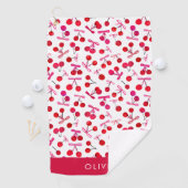 Coquette Cherry & bow pattern Golfhandtuch (Insitu)
