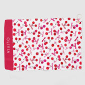 Coquette Cherry & bow pattern Golfhandtuch (Horizontal)