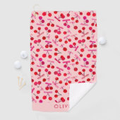 Coquette Cherry & bow pattern Golfhandtuch (Insitu)