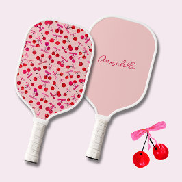 Coquette Cherry & bow pattern Pickleball Schläger