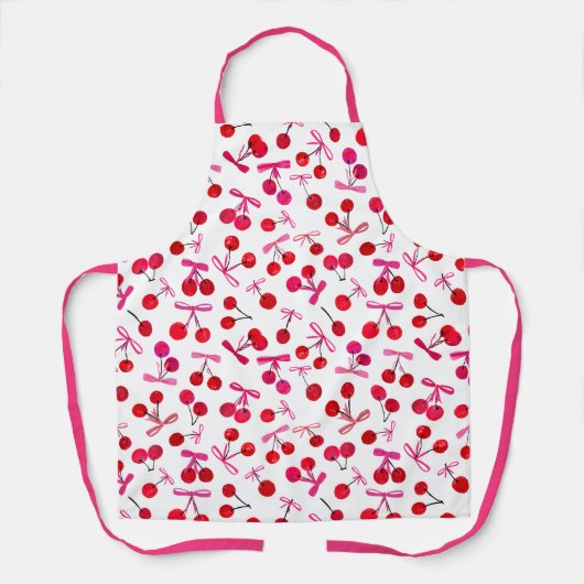 Coquette Cherry & bow pattern Schürze (Vorderseite)