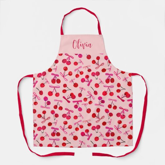 Coquette Cherry & bow pattern Schürze (Vorderseite)