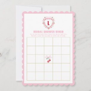 Coquette Cherry Brautparty Bingo Game Einladung
