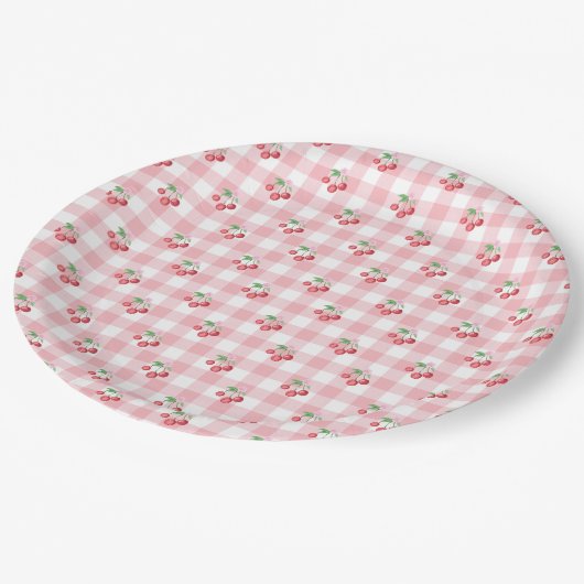 Coquette Cherry Brautparty Pappteller (Schrägansicht)