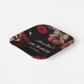 Coquette Cherry Cheetah Birthday Party Pappteller (Gewinkelt)