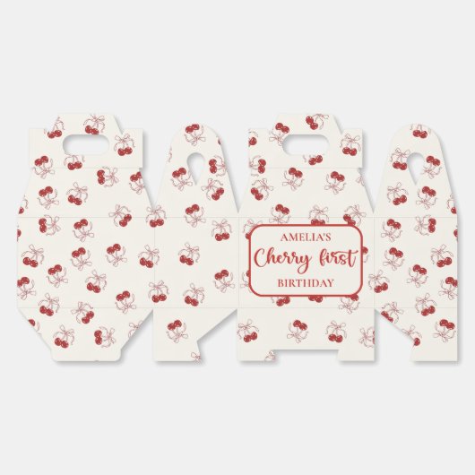 Coquette Cherry First Birthday Fevor Box Geschenkschachtel (Ungeklappt)