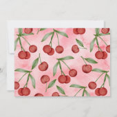 Coquette Cherry First Birthday Red Cherry Birthday Einladung (Rückseite)