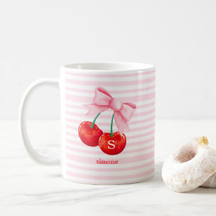 Coquette Cherry mit rosa Bow Kaffeetasse