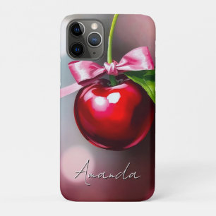 Coquette Cherry mit rosa Bow und Leaf Case-Mate iPhone Hülle