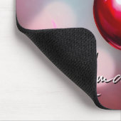 Coquette Cherry mit rosa Bow und Leaf Mousepad (Ecke)