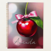 Coquette Cherry mit rosa Bow und Leaf Planer (Vorderseite)