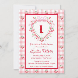 Coquette Cherry Monogam Brautparty Einladung