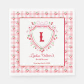 Coquette Cherry Monogam Brautparty Serviette (Vorderseite)