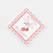 Coquette Cherry Monogam Brautparty Serviette (Ecke)
