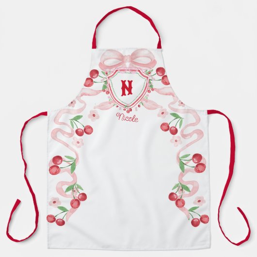 Coquette Cherry Monogam Schürze (Vorderseite)