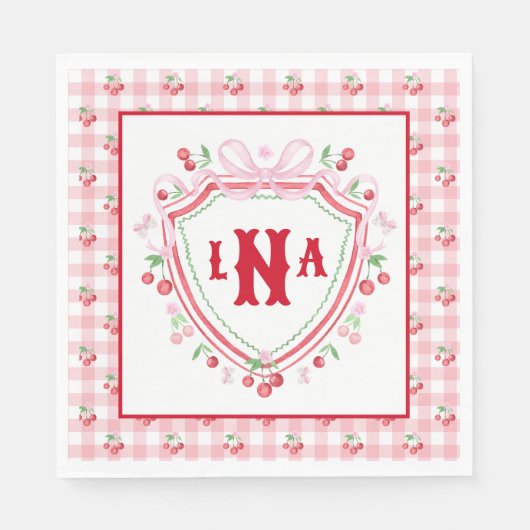 Coquette Cherry Monogam Serviette (Vorderseite)