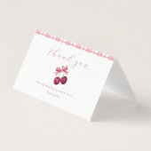 Coquette Cherry On Top Baby Shower Dankeskarten (Vorderseite)