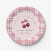 Coquette Cherry On Top Baby Shower  Pappteller (Vorderseite)