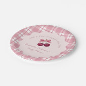 Coquette Cherry On Top Baby Shower  Pappteller (Schrägansicht)