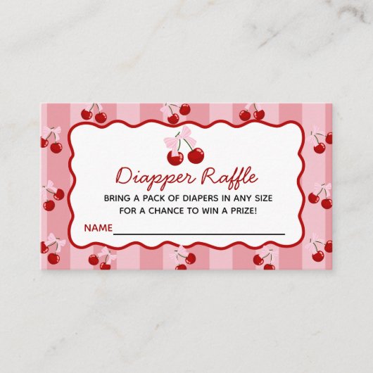 Coquette Cherry on Top Windel-Raffel Begleitkarte (Vorderseite)