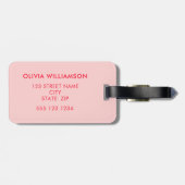 Coquette Cherry & Pink Bow Muster Gepäckanhänger (Rückseite horizontal)