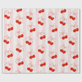 Coquette Cherry Pink Wrapping Paper Geschenkpapier (Flach)