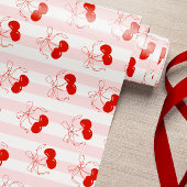 Coquette Cherry Pink Wrapping Paper Geschenkpapier