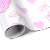 Coquette Cherry & Strawberry Muster Geschenkpapier (Rolleneckpunkt)