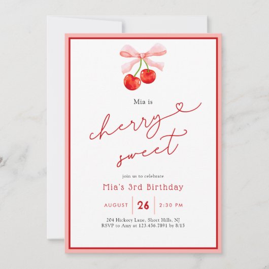 Coquette Cherry Sweet 2. 3. Einladung (Vorderseite)