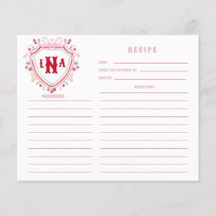 Coquette Cherry Wappen Monogram Rezept Card