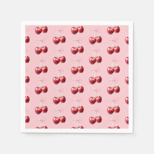 Coquette Chic Cherry Baby Dusche Serviette (Vorderseite)