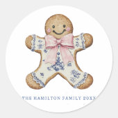 Coquette Chinoisserie Gingerbread Man Runder Aufkleber (Vorderseite)