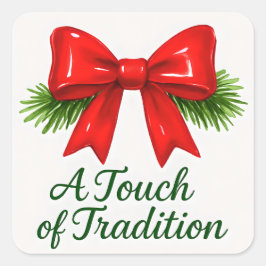 Coquette Christmas Bow - Messy Girl Magic ✨ Quadratischer Aufkleber