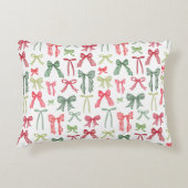 Coquette Christmas Bows Pillow Sleeve Red Green Dekokissen (Vorderseite)