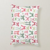 Coquette Christmas Bows Pillow Sleeve Red Green Dekokissen (Rückseite(Vertikal))