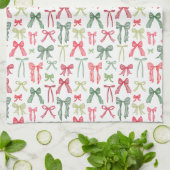 Coquette Christmas Bows Red Green Kitchen Towels Geschirrtuch (Gefaltet)