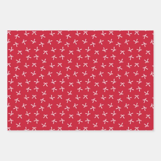 Coquette Christmas Bows Wrapping Paper Red & Green Geschenkpapier Set (Vorderseite 2)