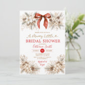 Coquette Christmas Bridal Shower Invitation Einladung (Stehend Vorderseite)