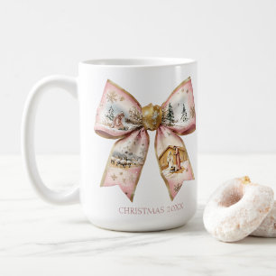 Coquette Christmas Nativity Bow Kaffeetasse