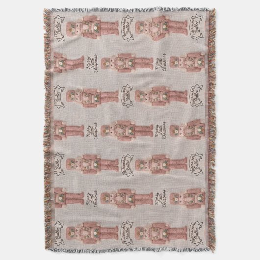 Coquette Christmas Nutcracker Latch Hook Yarn Decke (Vorderseite Vertikal)