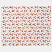 Coquette Christmas Preppy Rentier Fleecedecke (Vorderseite (Horizontal))