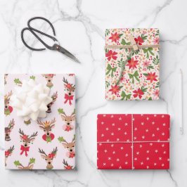Coquette Christmas Preppy Rentier Geschenkpapier Set