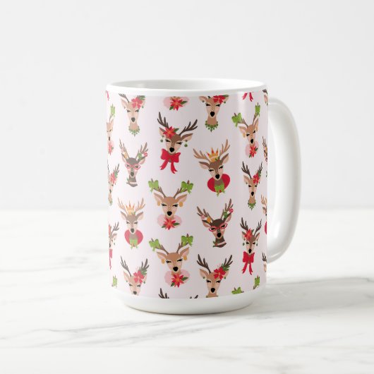Coquette Christmas Preppy Rentier Kaffeetasse (VorderseiteRechts)