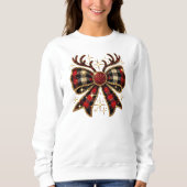 Coquette Christmas Reindeer Bow Sweatshirt (Vorderseite)