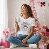 Coquette Christmas Social Club Giro Pink Bow Tri-Blend Shirt
